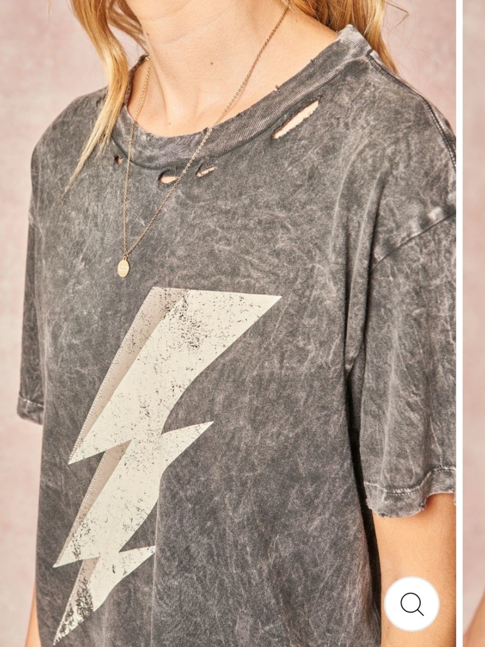 Vintage Canvas black charcoal mineral wash t-shirt distress silver lightning - Picture 8 of 14